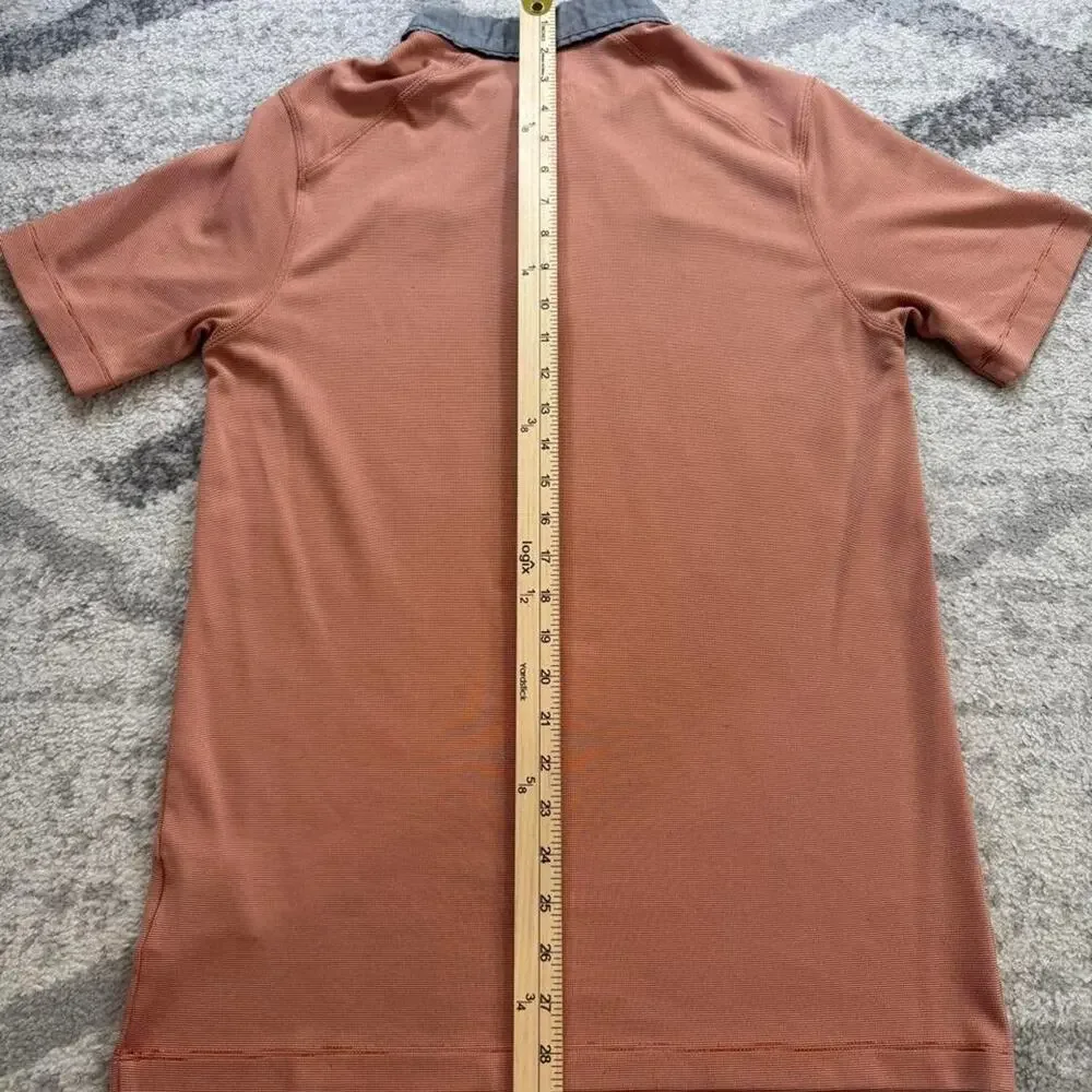 Nike Dri Fit golf polo university of Texas longhorns fits like a small (stain)